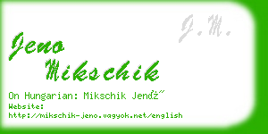 jeno mikschik business card